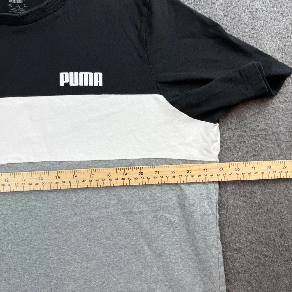 Puma T-Shirt Men's XXL Black Colorblock Short Sleeve Crew Neck Tee